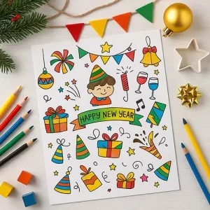 500 Holiday Coloring Page Prompts
